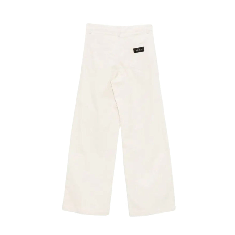 Pantaloni Donna in velluto a coste bianco retro