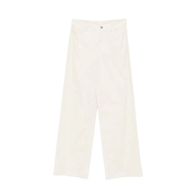 Pantaloni Donna in velluto a coste bianco