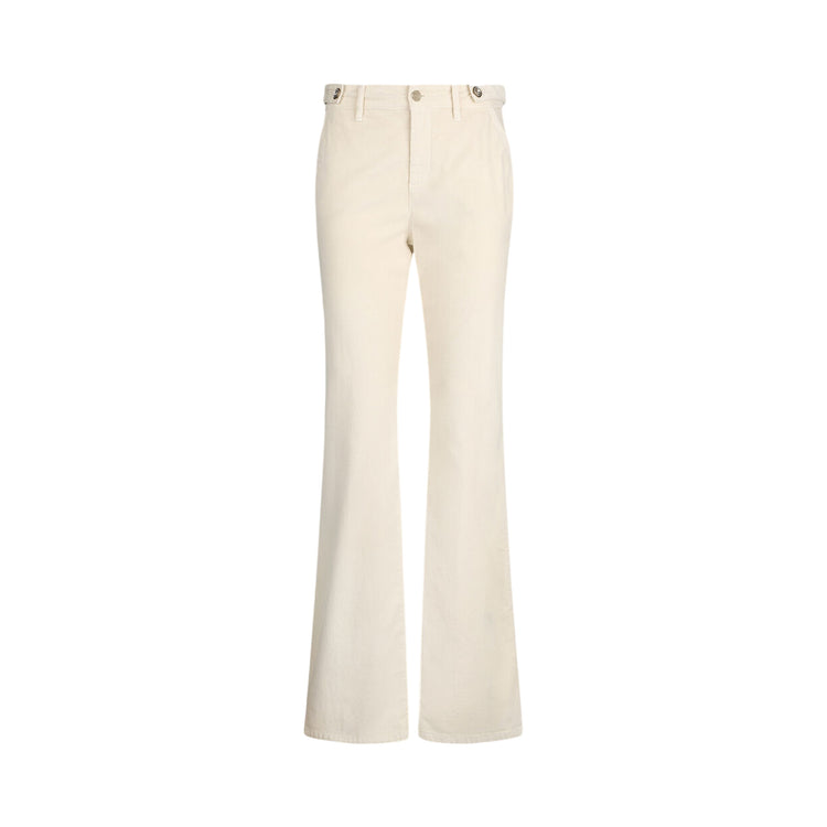Pantaloni bootcut Donna in velluto Beige