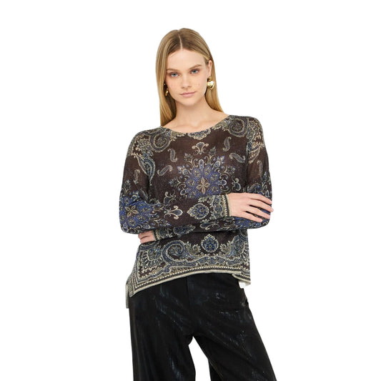 Maglia Donna dal taglio morbido con stampa modella frontale