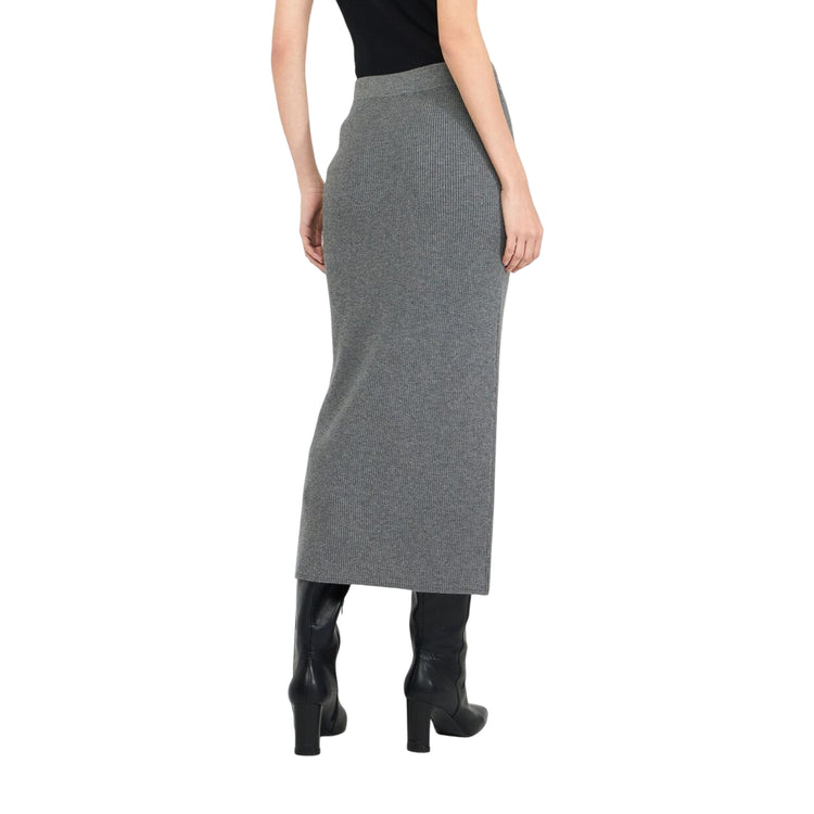 Gonna Donna lunga con bottoni Grigio modella retro