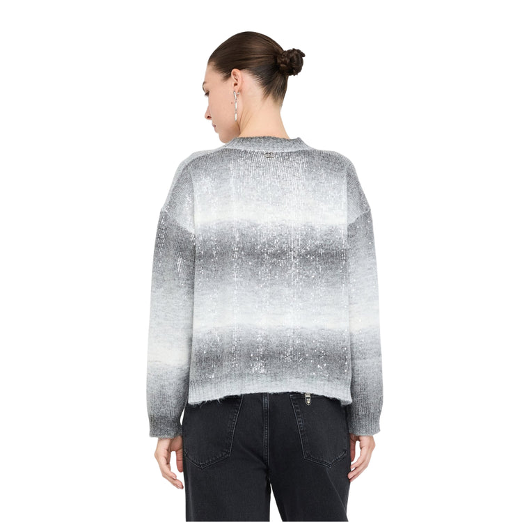 Maglione Donna Girocollo con paillettes modella retro