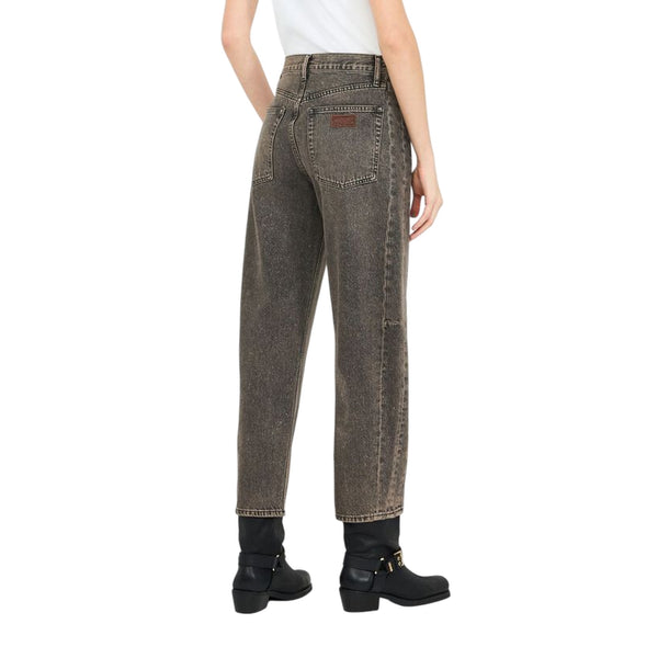 Jeans Donna modello boyfriend con glitter modella retro