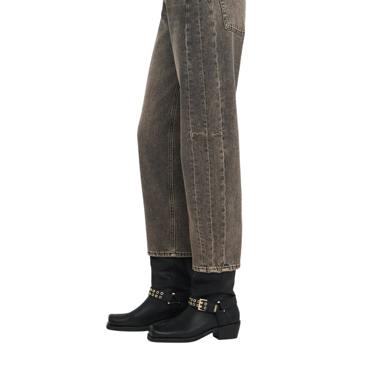 Jeans Donna modello boyfriend con glitter dettaglio