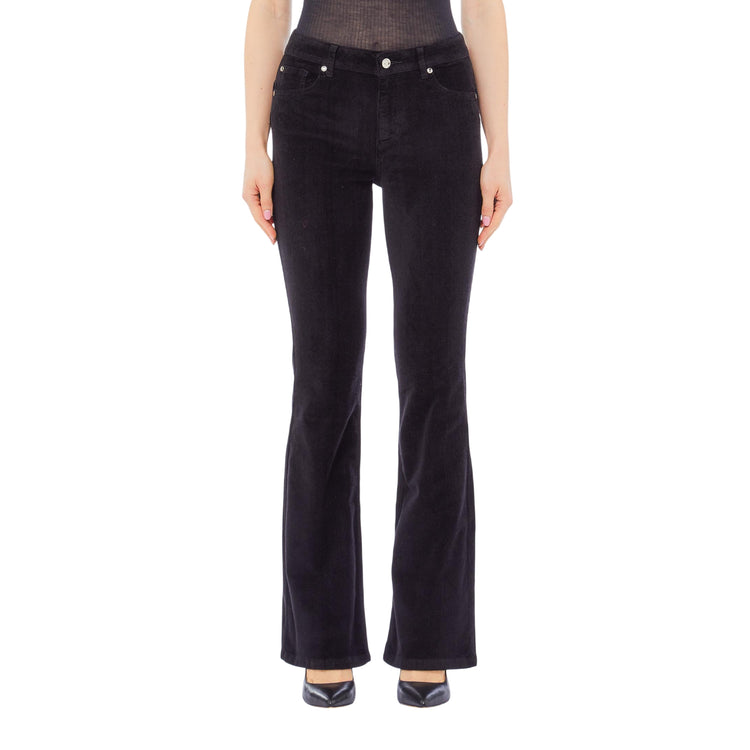 Jeans Donna in denim nero con dettaglio metallo