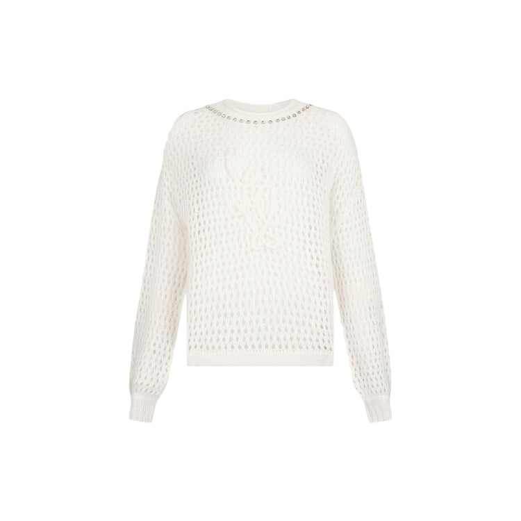 Maglia Donna lavorazione see-through Bianco