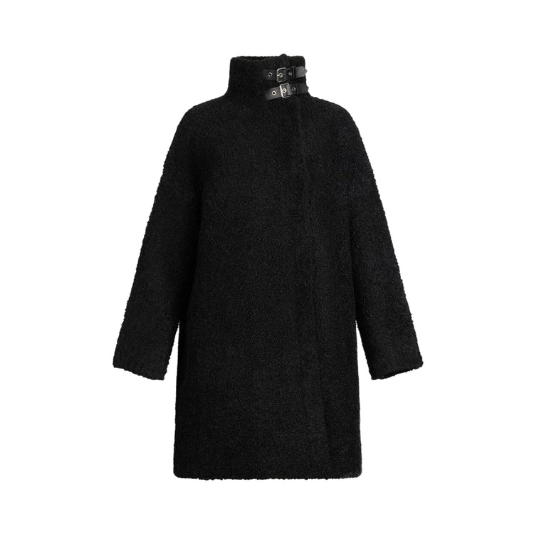 Cappotto Donna con colletto con fibbie Nero