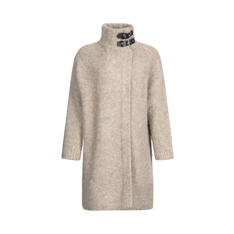 Cappotto Donna con colletto con fibbie Beige