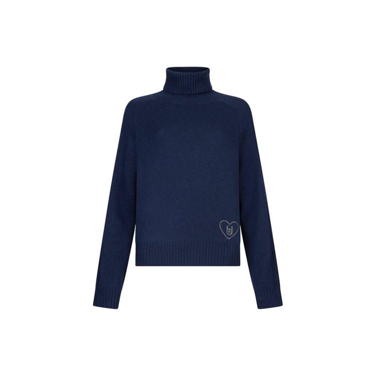 Dolcevita Donna in lana e cashmere dal fit morbido Blu