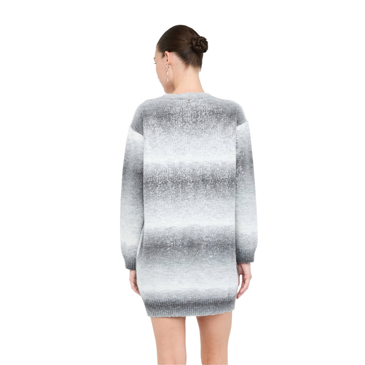 Abito corto Donna in maglia con paillettes modella retro