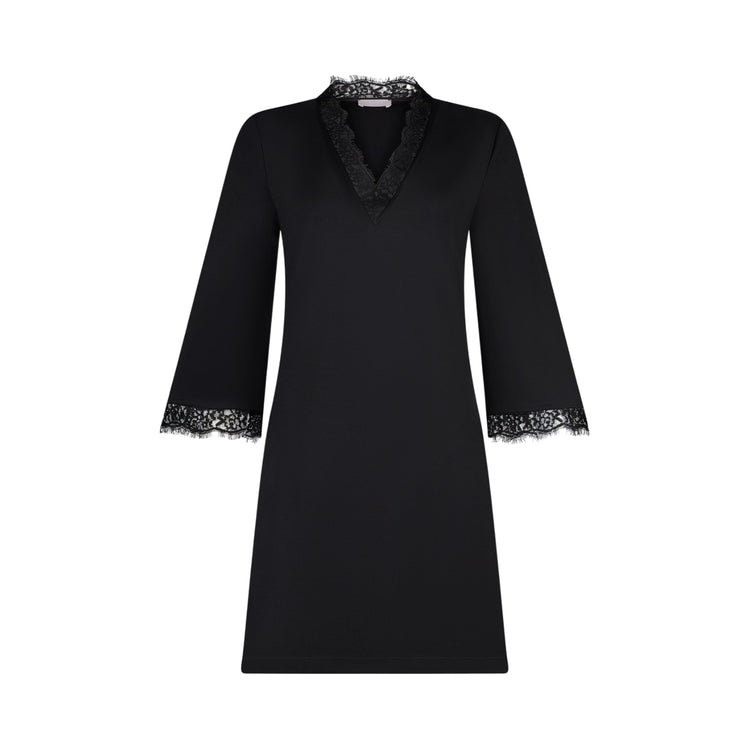 Abito corto Donna con dettagli in pizzo Nero