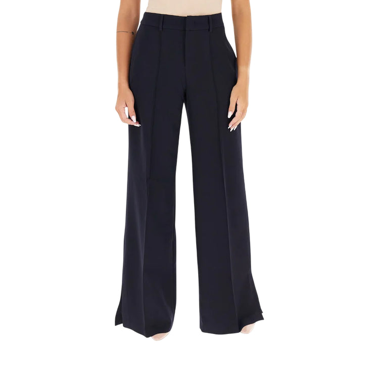 Pantaloni Donna flare con spacchetti Navy