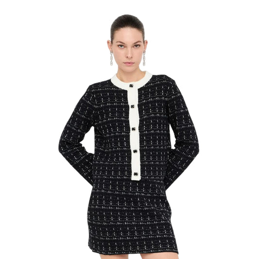 Giacca Donna effetto sparkling Nero modella frontale