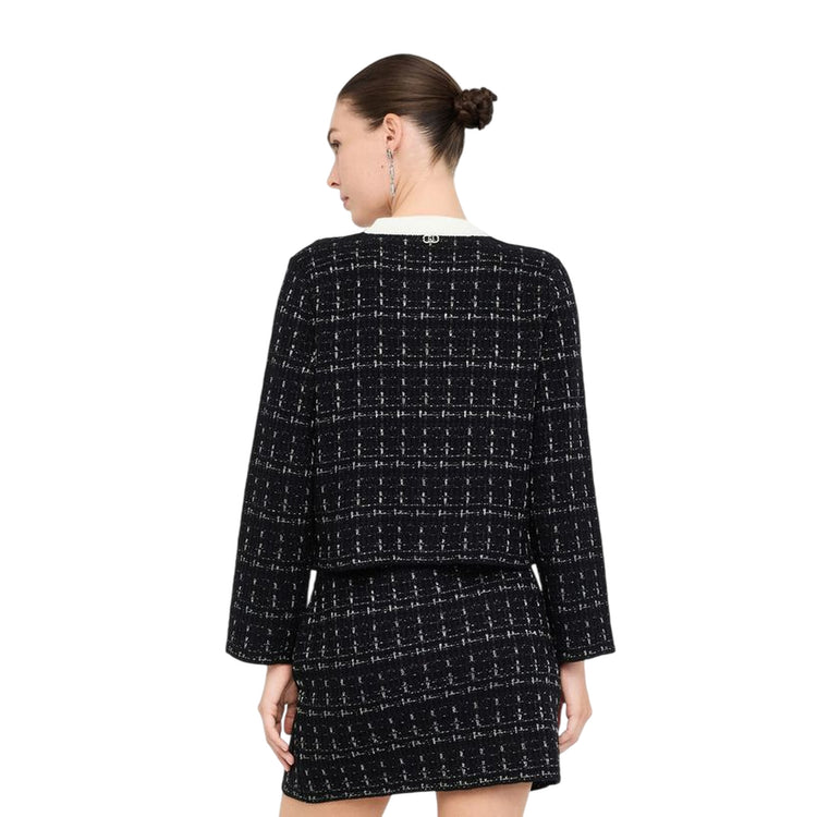 Giacca Donna effetto sparkling Nero modella retro