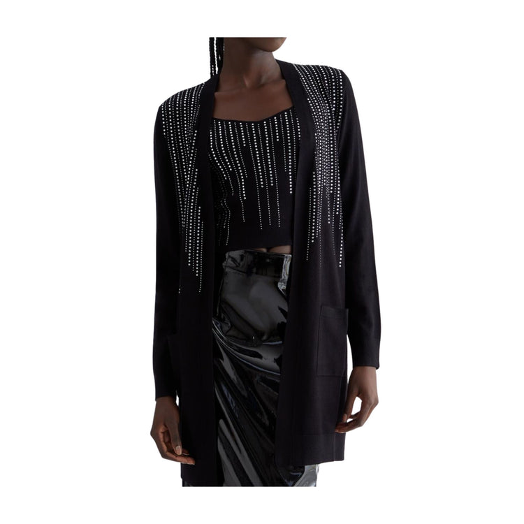 Cardigan Donna in misto viscosa con glitter decorativi