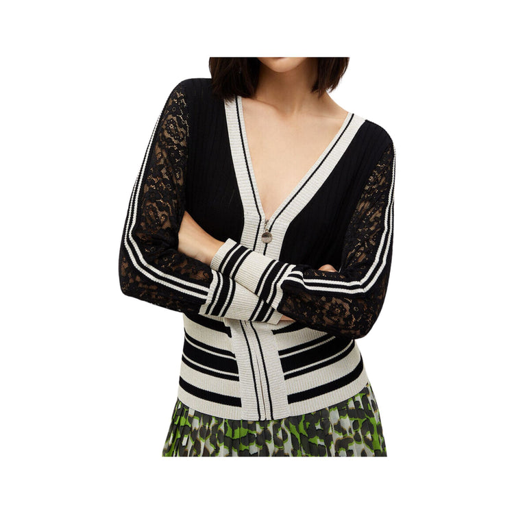 Cardigan femme avec zip sur le devant