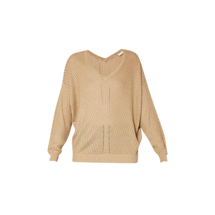 Pull femme avec empiècements lurex