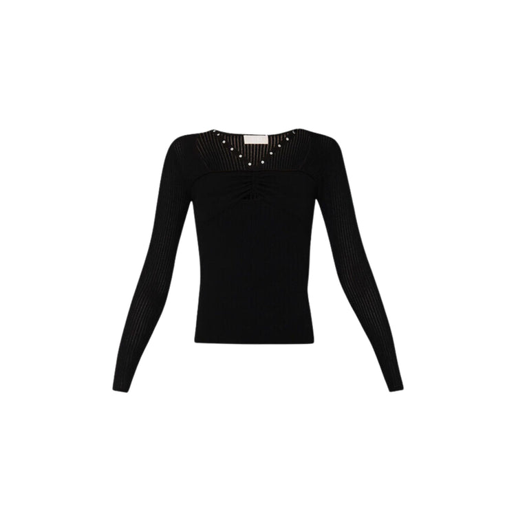 Maglia Donna con spalline borchiate