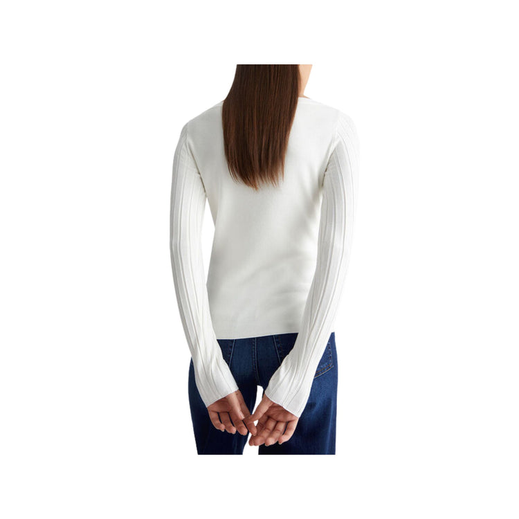 Women's sweater with eyelets at the neck