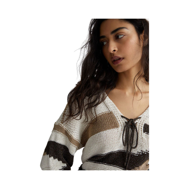 Pull femme avec incrustation