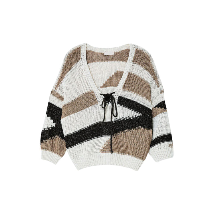 Pull femme avec incrustation