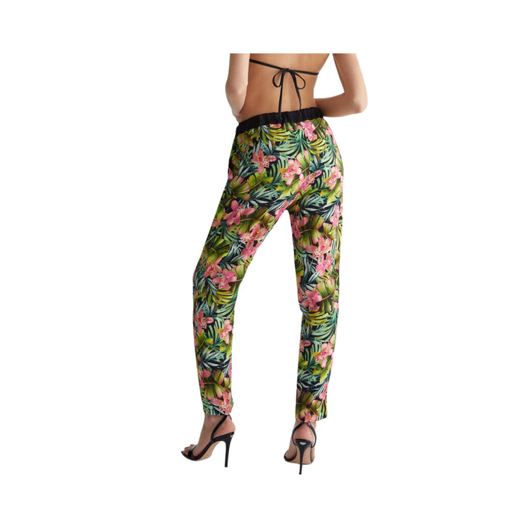 Women's trousers with tropical print