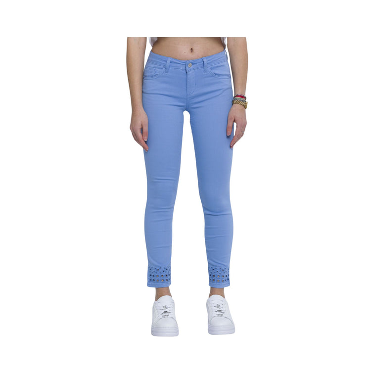 Women's bottom up trousers with cutouts