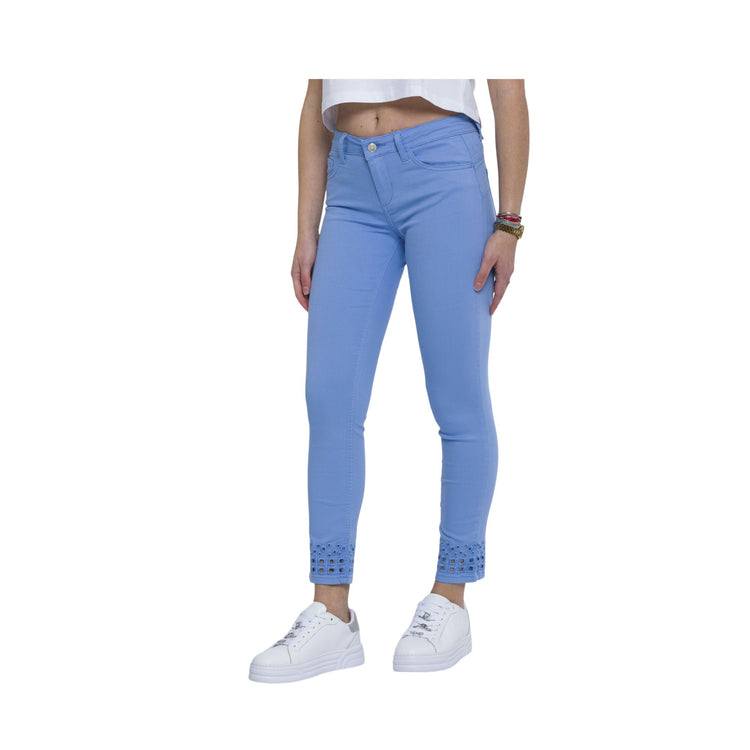 Women's bottom up trousers with cutouts