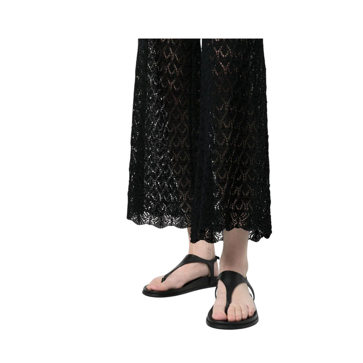 Women's trousers in perforated knit