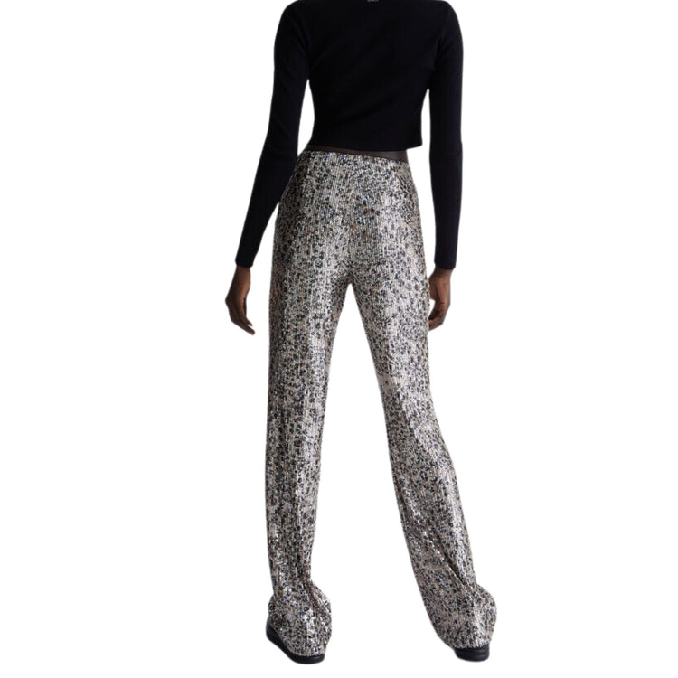 Pantalone Donna animalier con paillettes