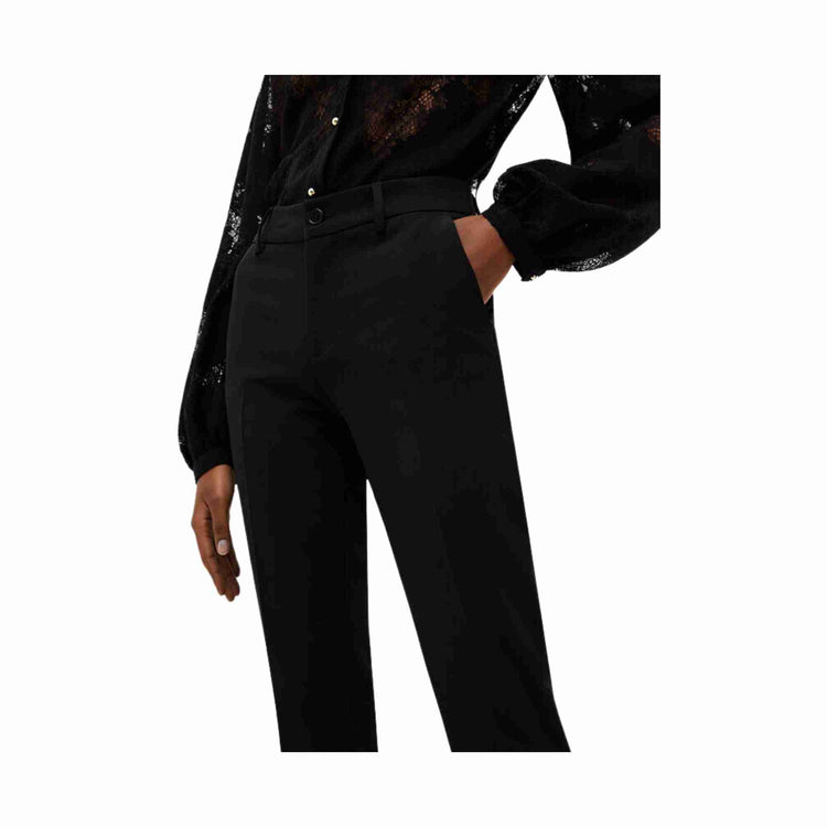Pantaloni In Twill Stretch Donna - Nero