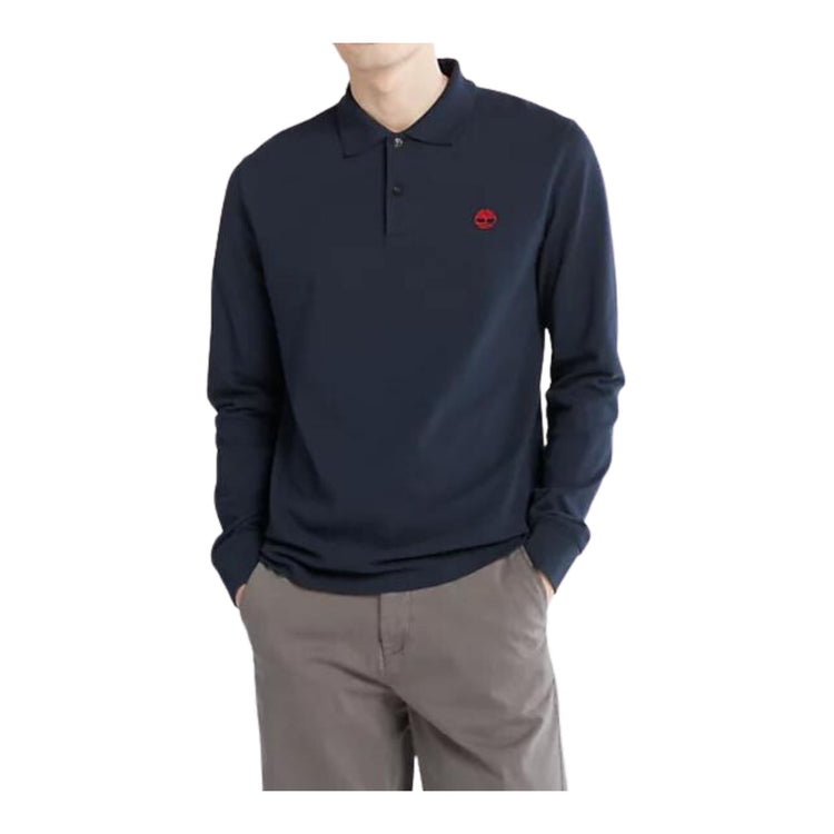 Men's polo shirt in solid color piqué