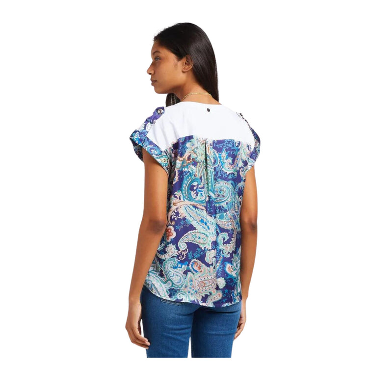 T-shirt femme en coton à dos foulard