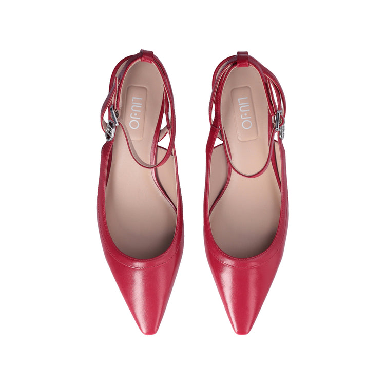 Slingback rosse con tacco basso