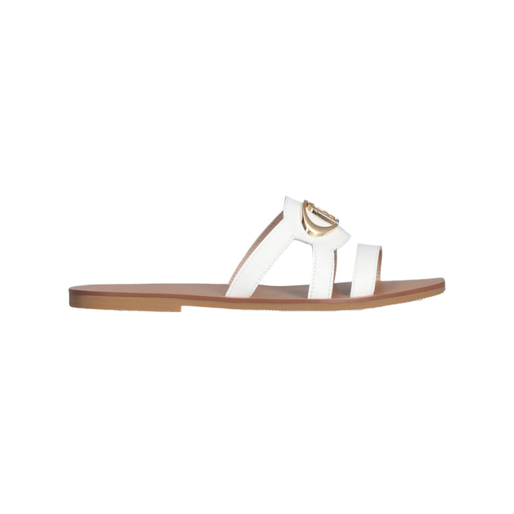Ciabatte Donna Flat Bianco con logo