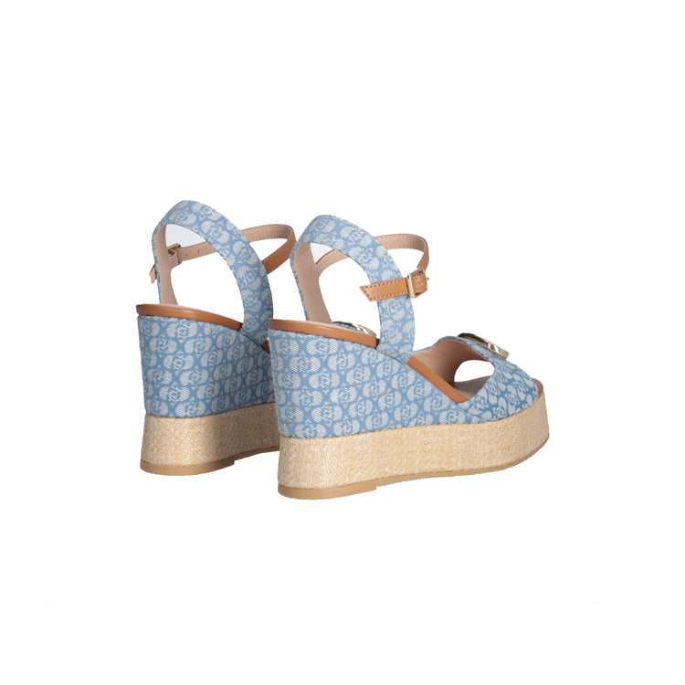 Sandali Zeppa donna in denim monogrma