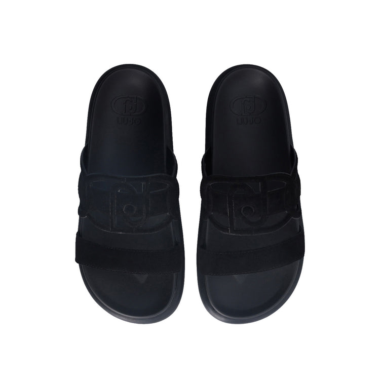 Ciabatte Donna Nere con fascette in suede