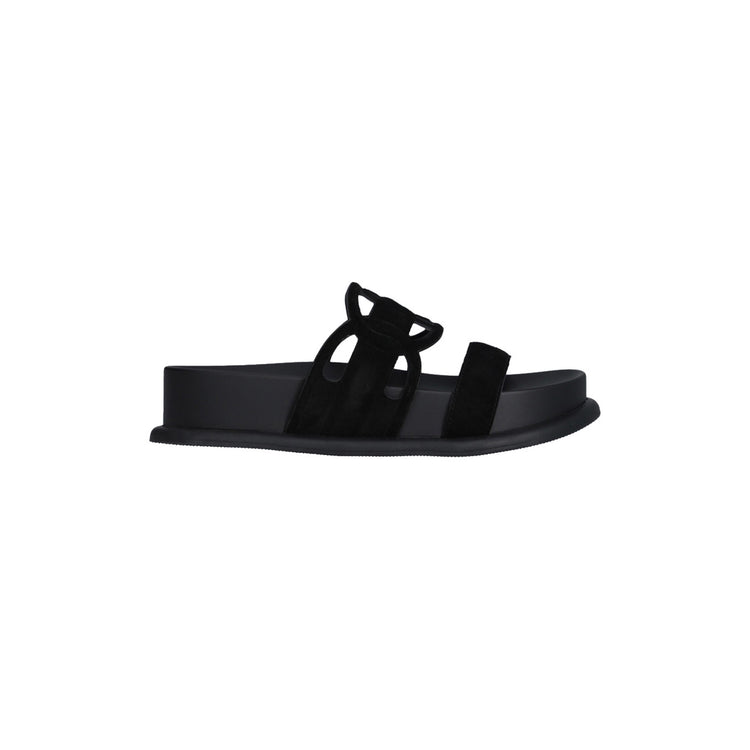 Ciabatte Donna Nere con fascette in suede