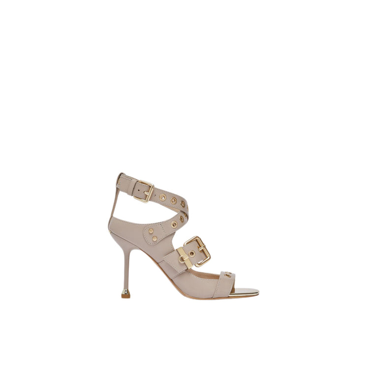 Sandali Donna in pelle con tacco beige