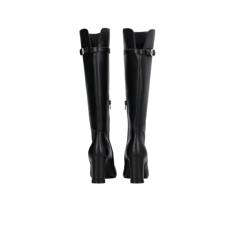 Stivali alti Donna con tacco largo Nero retro