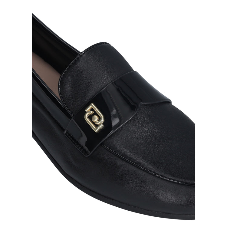 Mocassino Donna con tomaia in misto pelle e logo in metallo