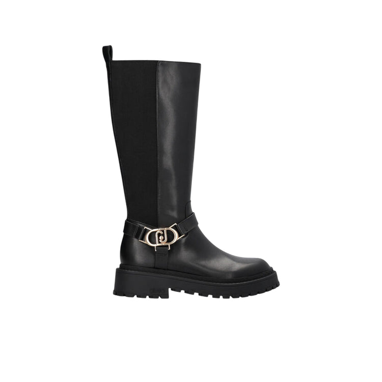 Stivali alti Donna in pelle nera