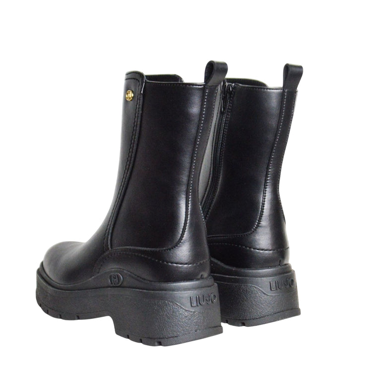 Stivaletti Donna con suola platform Nero retro