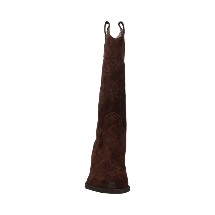 Stivale Donna modello texano Marrone, ricamato