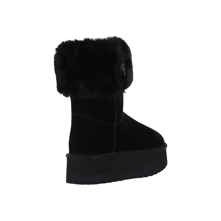 Stivaletto Donna in suede con platform Nero