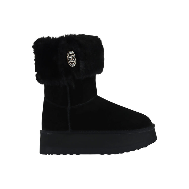Stivaletto Donna in suede con platform Nero