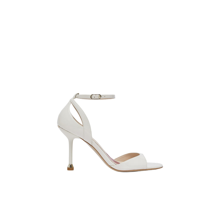 Sandali Donna con tacco in vernice bianco