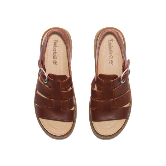 Sandalo Donna a ragnetto con tomaia in pelle e fibbia metallica