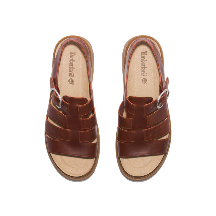 Sandalo Donna a ragnetto con tomaia in pelle e fibbia metallica