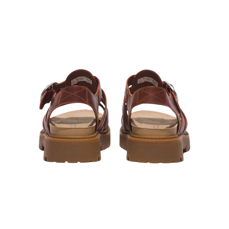 Sandalo Donna a ragnetto con tomaia in pelle e fibbia metallica